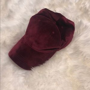 Maroon velvet cap